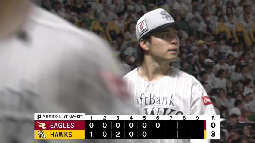 6回表・H松本晴 6回92球無失点9奪三振の好投!!