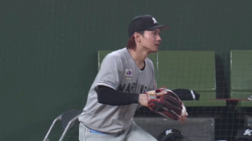 7回裏・M藤原恭大 ファールゾーンの打球をナイスキャッチ!!