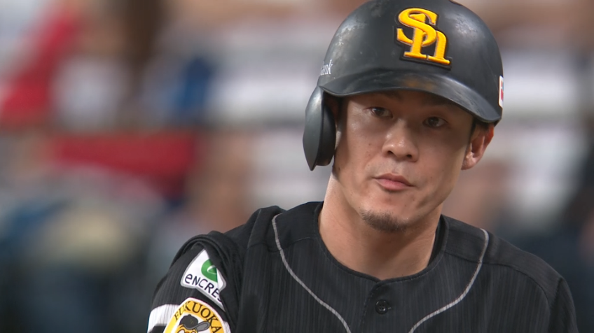 9回表・H牧原大成 代打でライト前へタイムリーヒットを放つ!!