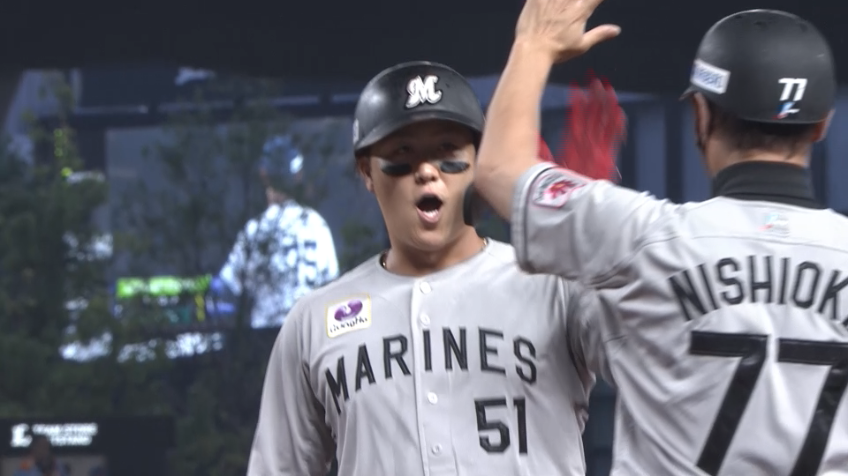 3回表・M山口航輝 センター前に抜けるタイムリーで同点!!