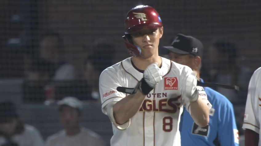 6回裏・E辰己涼介 本日3本目のヒットで猛打賞!!