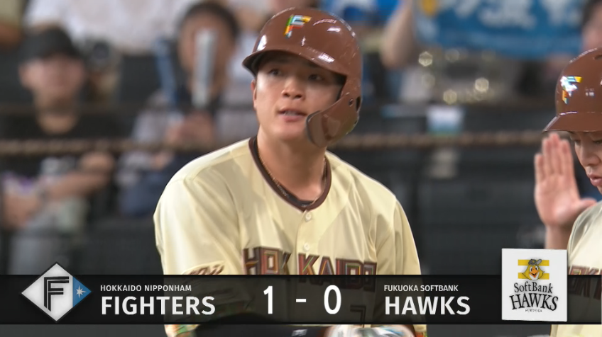 4回裏・F郡司裕也 変化球を上手く捉えた!! レフト前へのタイムリーで先制!!
