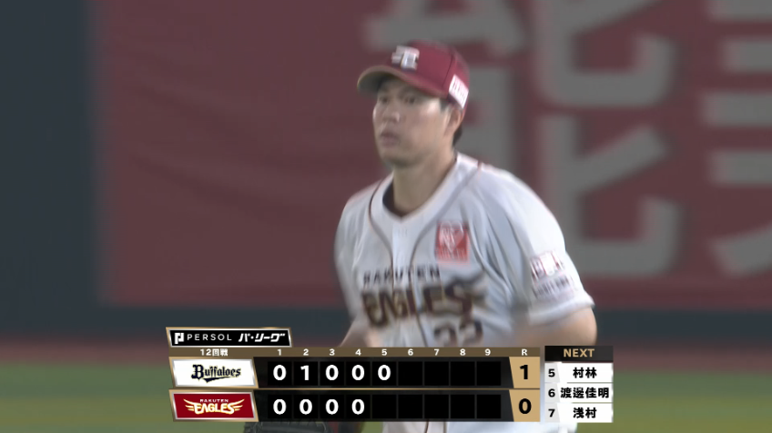 5回表・E中島大輔 フェンス際の打球をジャンピングキャッチ!! 投手を救う!!