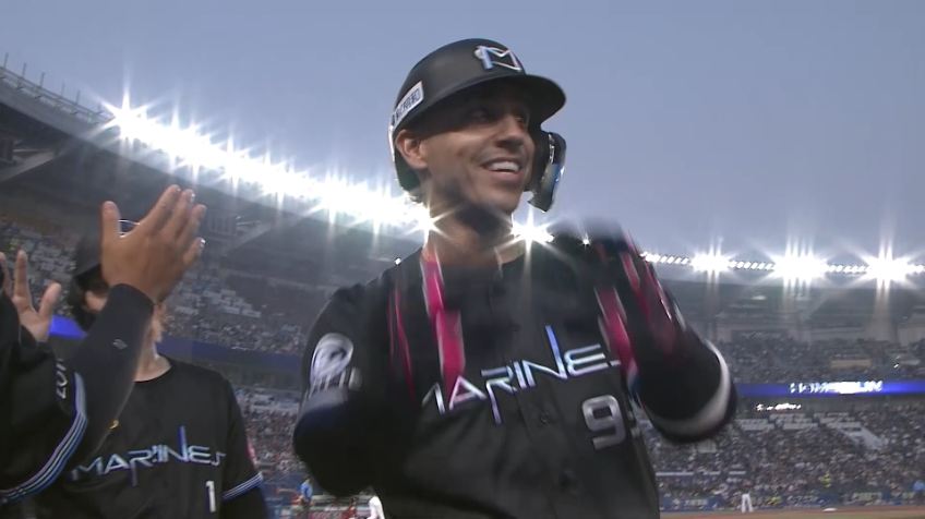 2回裏・Mソト レフトスタンド中段への3ランホームラン!!