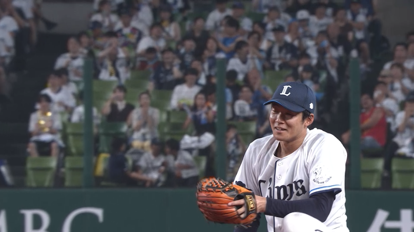 6回表・L石井一成 難しいバウンドの打球を軽快に捌き出塁許さず!!