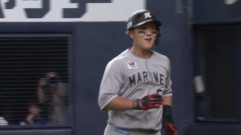 1回表・M山口航輝 スタンド上段に飛び込む特大の先制ソロHR!!