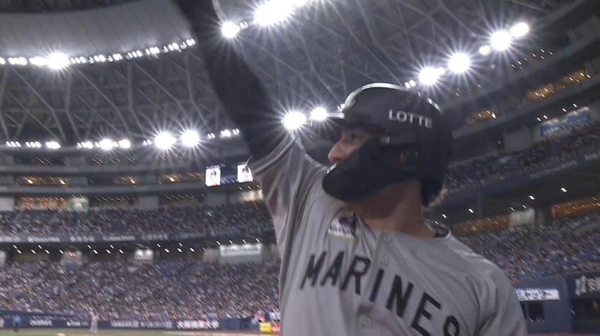 2回表・Mソト センター方向へ強烈なソロホームランで勝ち越し!!