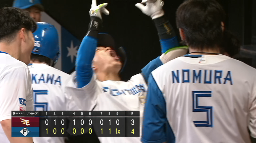 9回裏・F奈良間大己 センターオーバーのサヨナラタイムリー2ベース!!