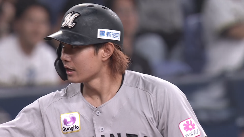 5回表・M藤原恭大 右中間へ同点の2点タイムリー3ベースヒットを放つ!!