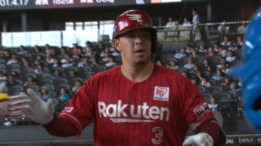 2回表・E浅村栄斗 レフトポール際への同点ソロホームラン!!