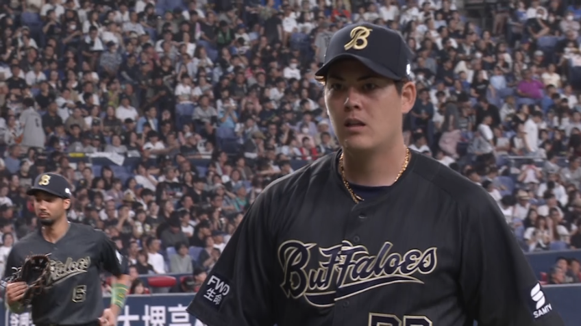 6回表・B九里亜蓮 6回127球10奪三振の熱投!!