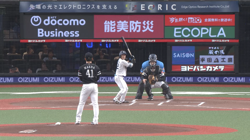 1回裏・H牧原大成 難しい体勢からジャンピングスローでアウトを奪う!!