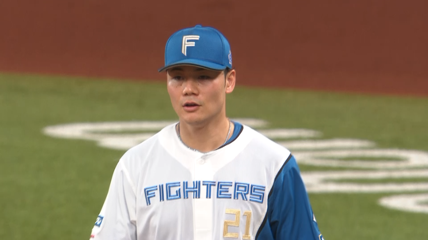 2回表・F清宮幸太郎 ピッチャー強襲の打球を素早くカバーし見事アウトにする!!