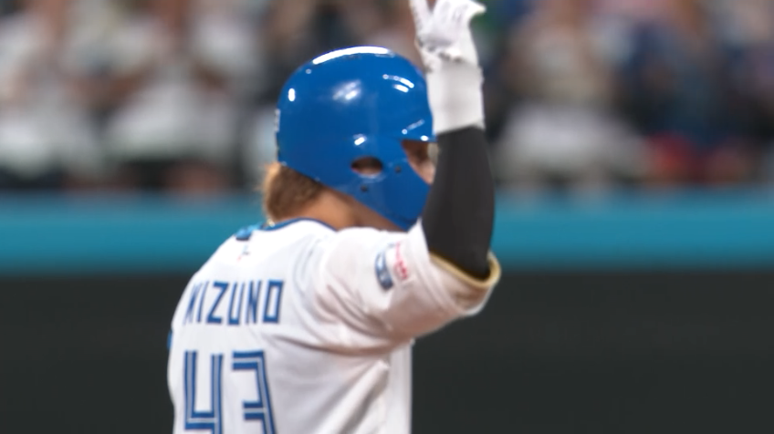4回裏・F水野達稀 2打席連続となるタイムリーヒットを放つ!!