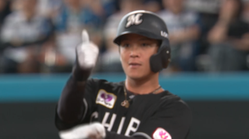 6回表・M石川慎吾 レフトへのタイムリー2ベースヒットで同点!!