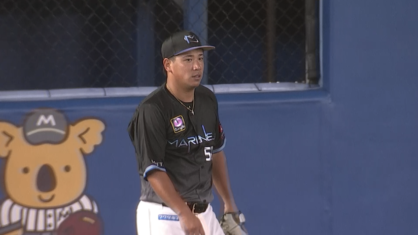 8回表・M愛斗 左中間フェンス際のフライをランニングキャッチ!!