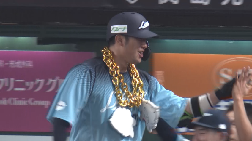 5回裏・L柘植世那 今季第1号となるレフトへの同点ホームラン!!