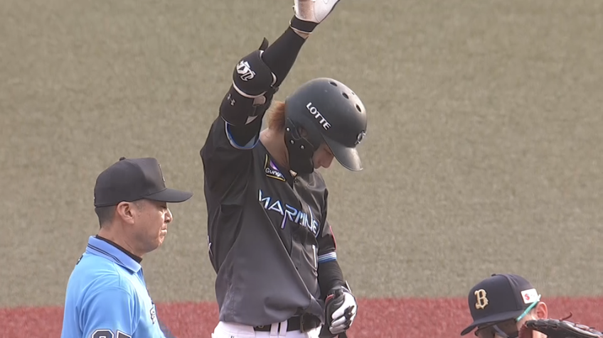 1回裏・M藤原恭大 先頭の仕事を果たす!! 快足活かして2ベースヒット!!
