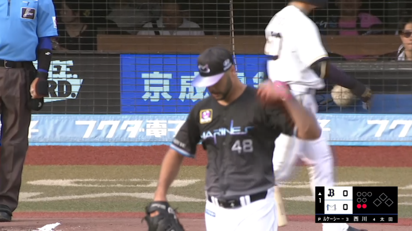 1回表・Mルケーシー 完璧な投球!! 来日初登板は2者連続三振!!