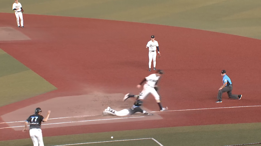 6回裏・M小川龍成 俊足を魅せ、内野ゴロヒットで2点勝ち越し!!