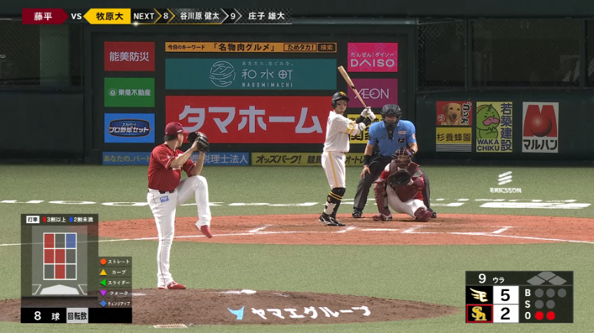 9回裏・E藤平尚真 安定感抜群の投球で3者凡退に抑える!!