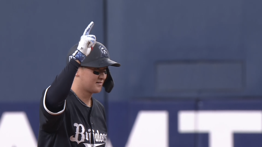 8回裏・B紅林弘太郎 レフト線へのタイムリー2ベースヒット!!