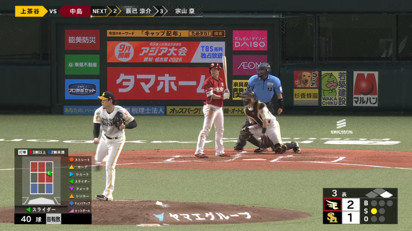 3回表・H上茶谷大河 素早い牽制球でアウトを取る!!