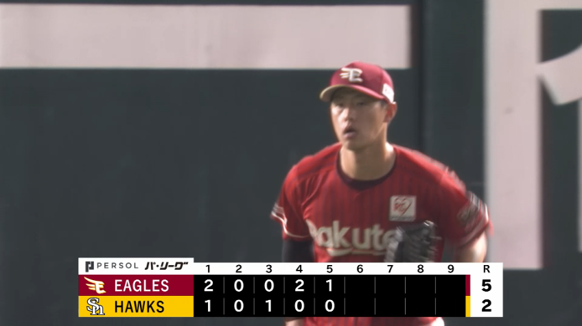 5回裏・E辰己涼介 右中間の打球に追いつくスーパープレー!!