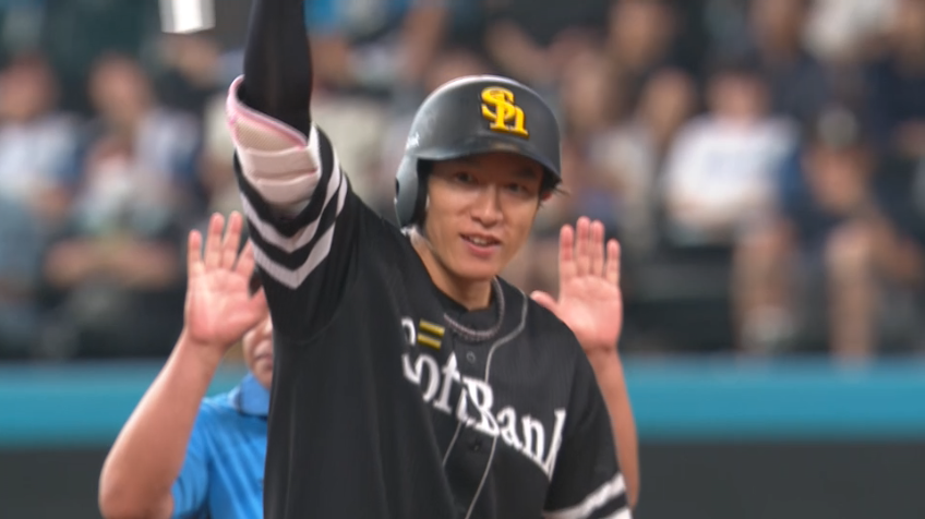 5回表・H柳田悠岐 左中間を割るタイムリー2ベースヒット!!
