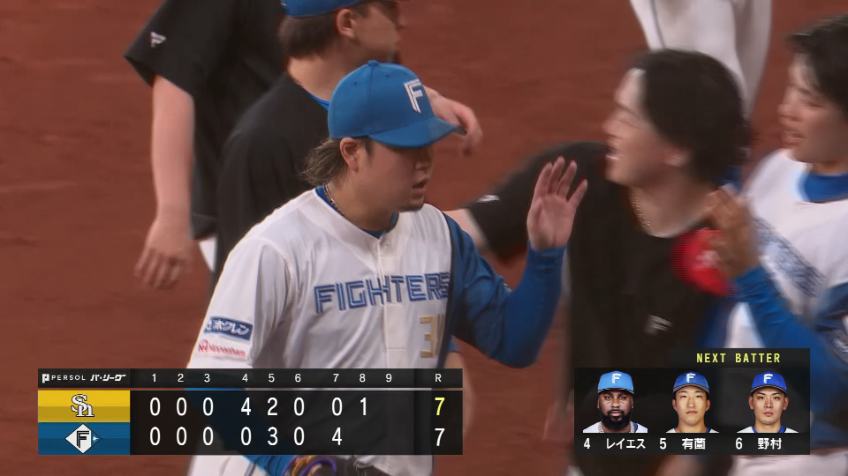 8回表・F堀瑞輝 一打逆転の場面で登板も見事無失点に抑える!!