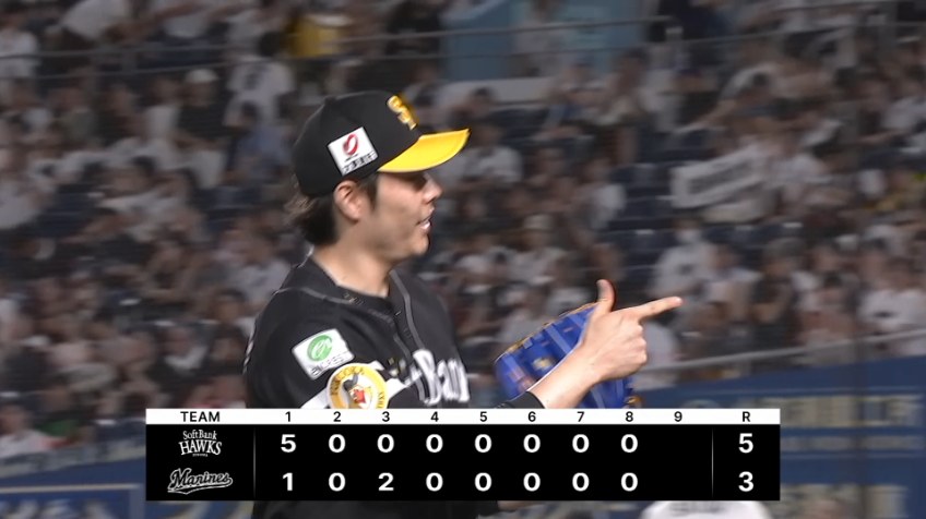8回裏・H松本裕樹 3者連続三振のパーフェクトリリーフ!!