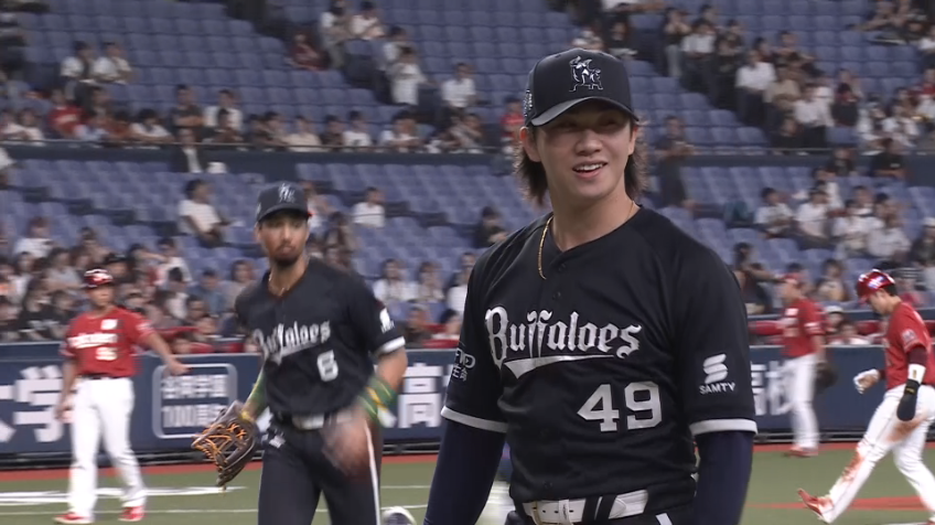 5回表・B片山楽生 3イニングを投げ無失点の好リリーフ!!