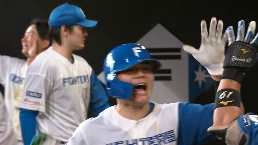 5回裏・F清宮幸太郎 レフトへ同点の2ランホームラン!!