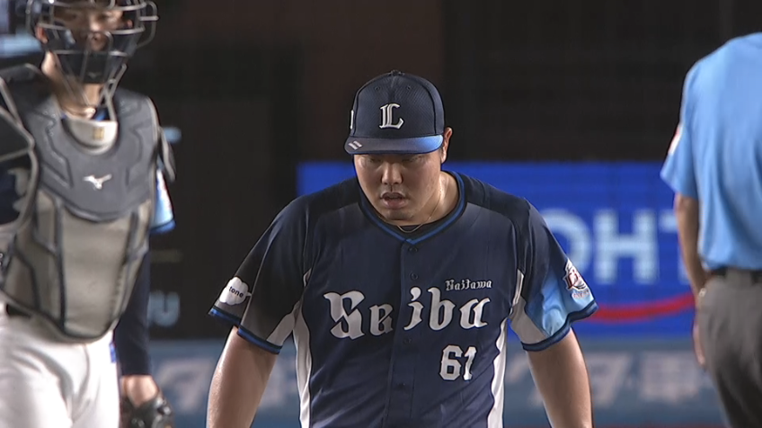 6回裏・L平良海馬 強烈なライナーに反応して好捕!!
