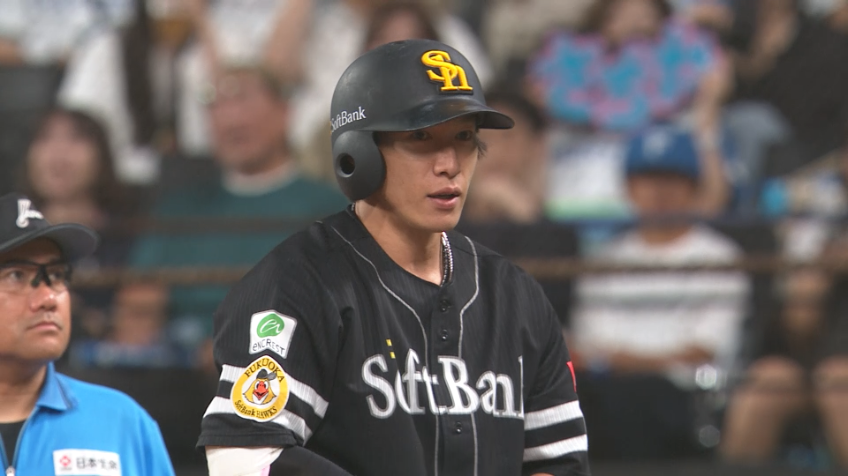 1回表・H柳田悠岐 センターへのタイムリーヒットで先制!!