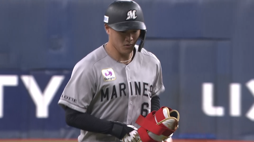 5回表・M西川史礁 バットを折りながらもレフト前へタイムリー!!