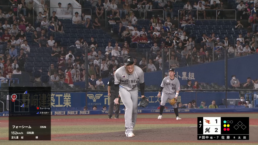 7回表・M田中晴也 7回無四球1失点の好投を見せる!!
