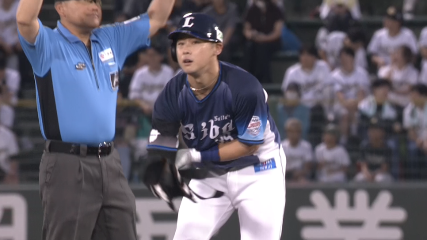 2回表・L平沢大河 左中間を割るタイムリー2ベースで先制!!