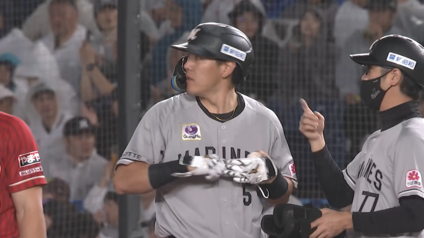 2回裏・M安田尚憲 レフト前へのタイムリーヒットで先制!!