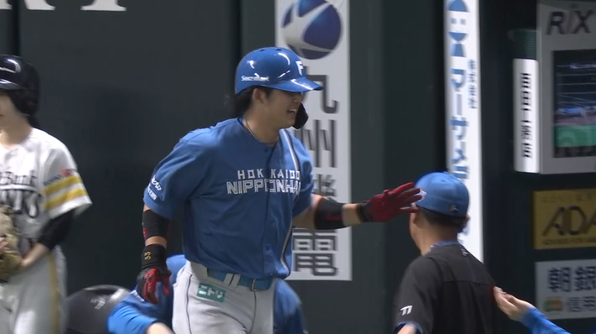 3回表・F進藤勇也 レフトへのソロホームランで同点に追いつく!!