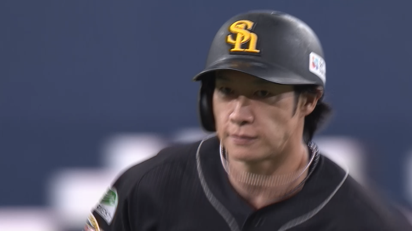 5回表・H柳田悠岐 フルスイングでライトスタンドへ3ランHR!!