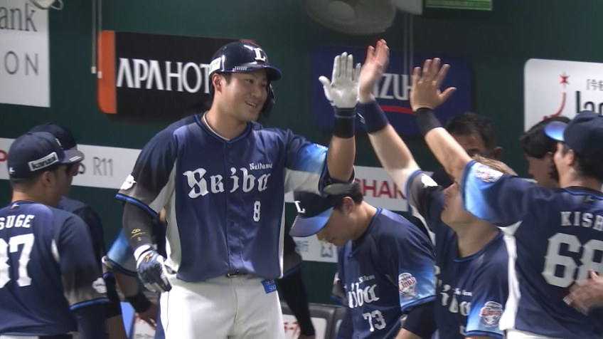 6回表・L渡部聖弥 レフトへ同点の第11号ソロホームラン!!