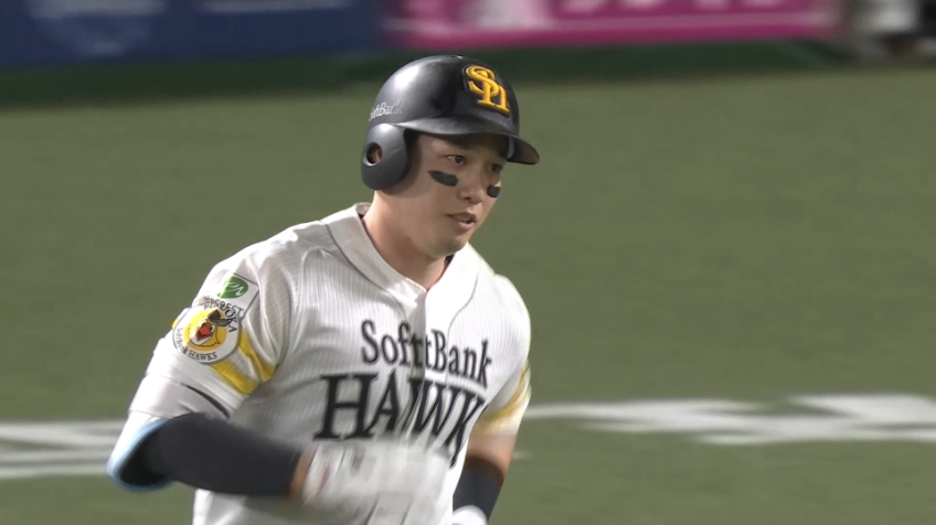 8回裏・H栗原陵矢 ライトへ第38号ソロホームランを放つ!!