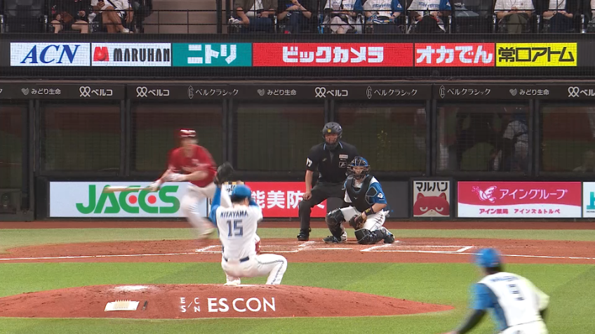 3回表・F北山亘基 超反応でライナーキャッチ!!