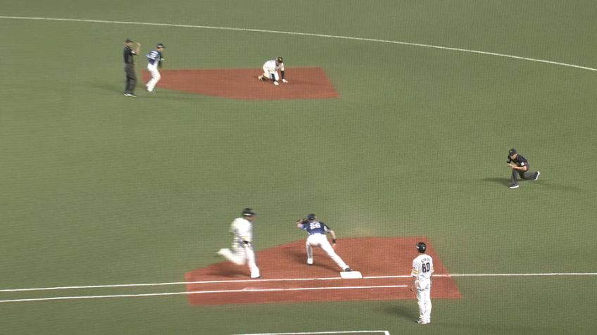 1回裏・L渡部聖弥・滝澤夏央・ネビン 鮮やかな併殺プレー!!