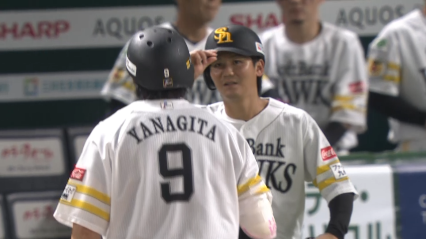 6回裏・H柳田悠岐 これぞ千両役者!! 4打数4安打の猛打賞!!