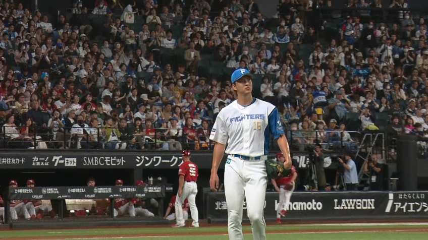 1回表・F達孝太 極上の立ち上がり!! 3者連続三振に抑える!!