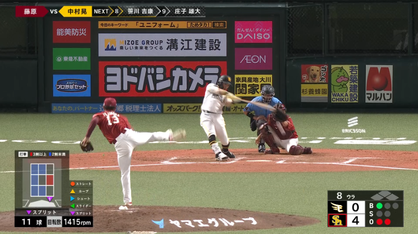 8回裏・E藤原聡大 この回を3者凡退に抑える好投!!