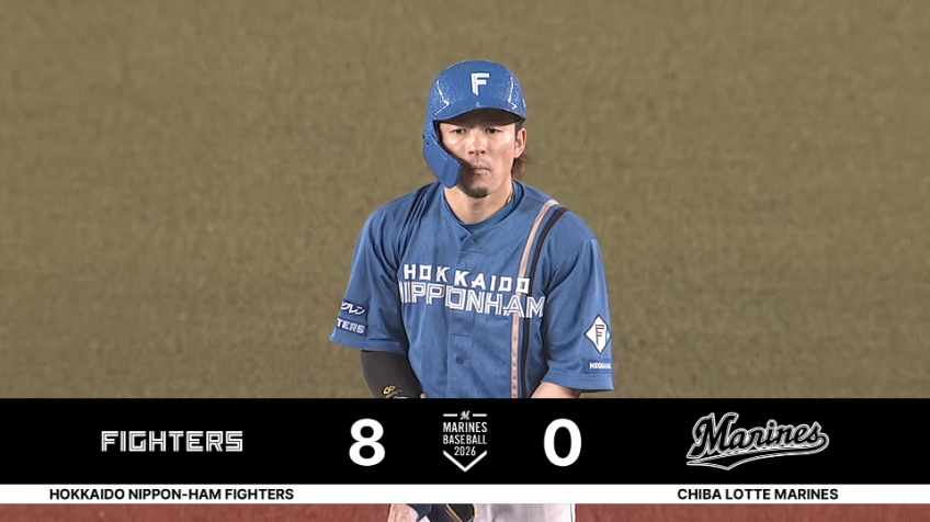 8回表・F水野達稀 低めの変化球を拾いライトへタイムリー2ベース!!