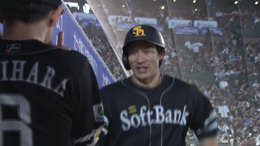 4回表・H柳田悠岐 逆方向へのホームランは本日チーム4本目!!
